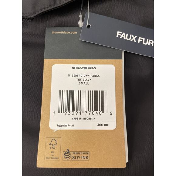 NEW Mens The North Face Bedford Down Parka Insulated Winter Jacket Black - Small - Picture 3 of 5